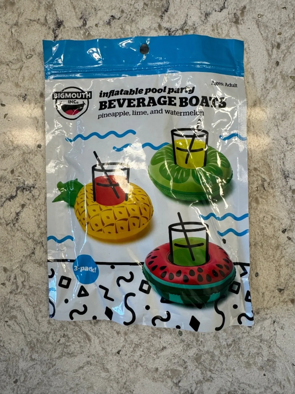 BIG MOUTH Inc. Tropical Fruits Inflatable Pool Party Beverage Boats 3 Pack - Picture 3 of 7